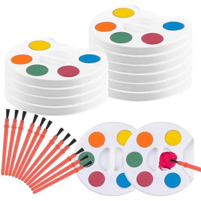 image24 Pack Mini Watercolor Paint Set 5 Color Mini Paint Palette Bulk Kit with Brushes Art Party Favors for Kids 35 Boys ampamp Girls Educational Party Supplies End of Year Gifts for Preschoolers12 Pack