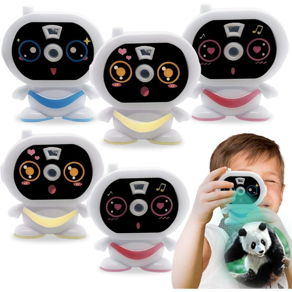 imageArtCreativity 2 in 1 Robot Camera Toy Viewfinder with Projector Set of 6 Battery Operated Projector Wild Animal Slides Safari Party Favors Robot Party Supplies ampamp Wild One Party Favors for Kids