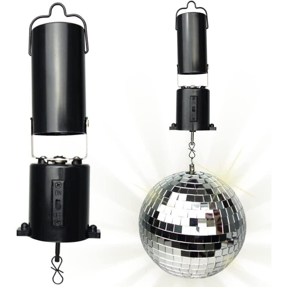 imageArtCreativity Disco Ball with Rotating Motor 4 Hanging Mirror Ball ampamp 65 Battery Powered Motor Smooth Spinning Party Decor for 70s 80s 90s Theme DJ Club Weddings Birthdays Events