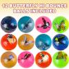 ArtCreativity Aquatic High Bounce Balls, Set of 12, Balls for Kids with 3D Sea Creatures Inside, Outdoor Toys for Encouraging Active Play, Aquatic Party Favors and Pinata Stuffers for Boys and Girls(Butterfly Design)