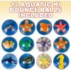 ArtCreativity Aquatic High Bounce Balls, Set of 12, Balls for Kids with 3D Sea Creatures Inside, Outdoor Toys for Encouraging Active Play, Aquatic Party Favors and Pinata Stuffers for Boys and Girls(Aquatic Design)