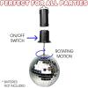 ArtCreativity Disco Ball with Rotating Motor – 4” Hanging Mirror Ball & 6.5” Battery Powered Motor, Smooth Spinning Party Decor for 70s 80s 90s Theme, DJ Club, Weddings, Birthdays, Events