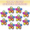 ArtCreativity Pop it Fidget Spinners for Kids, Set of 10, Fidget Spinner Pop Its, 2 in 1 Spinner Fidget Toy Pack for Fun Stress Relief, Great as Pop it Party Favors and Goody Bag Stuffers for Kids
