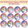 ArtCreativity Unicorn Pill Puzzles for Kids, Set of 12, Ball Puzzles in Assorted Designs, Great as Birthday Party Favors, Carnival Prizes for Kids, Goodie Bag Fillers, and Stocking Stuffers