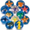 ArtCreativity Aquatic High Bounce Balls, Set of 12, Balls for Kids with 3D Sea Creatures Inside, Outdoor Toys for Encouraging Active Play, Aquatic Party Favors and Pinata Stuffers for Boys and Girls(Aquatic Design)