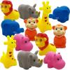 ArtCreativity Vinyl Zoo Animals, Pack of 12 Assorted Squeezable Toys, Safari Birthday Party Favors for Kids, Fun Bath Tub and Pool Toys for Children, Educational Learning Aids for Boys and Girls