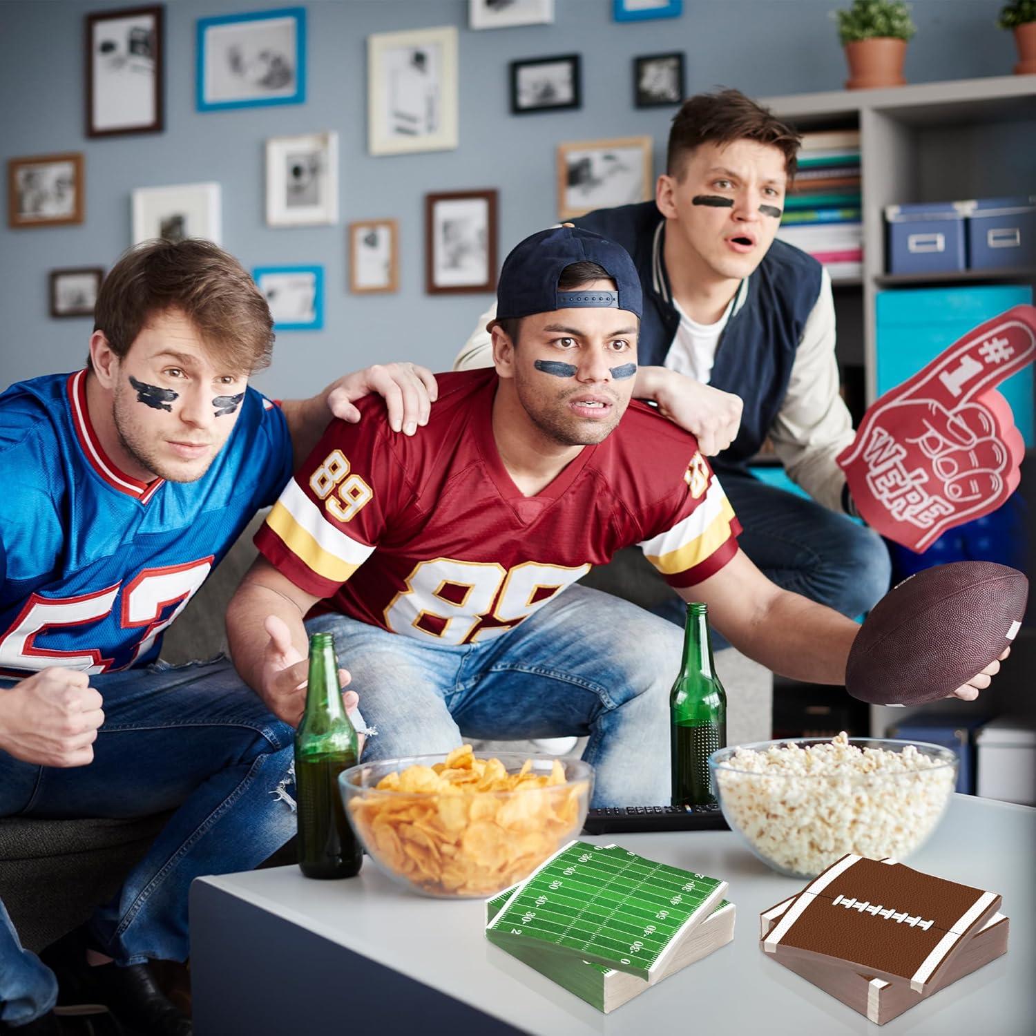 imageArtCreativity 80 Pack Football Field Napkins Set of 80 Football Napkin Party Decor Supplies Sports Football Napkins for Parties and Tailgates Game Day Football Party Decorations 5quot x 5quot