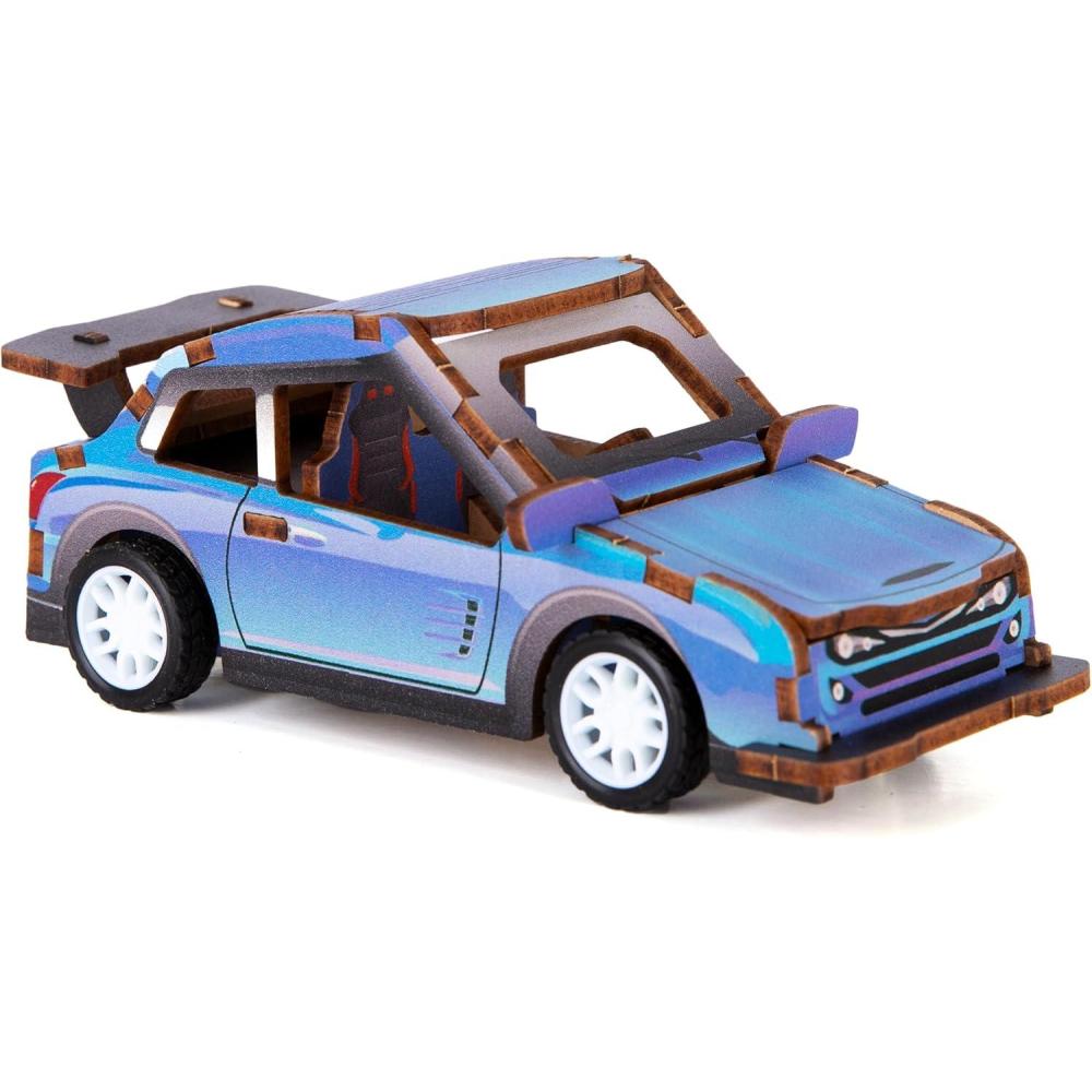 imageArtCreativity 3D Puzzle Car Toy Ambulance Wooden Car Building Kit for Kids STEM Wood Building Kit with Pullback Mechanism Wooden Puzzle Model Car Kit STEM Projects for TeensCar