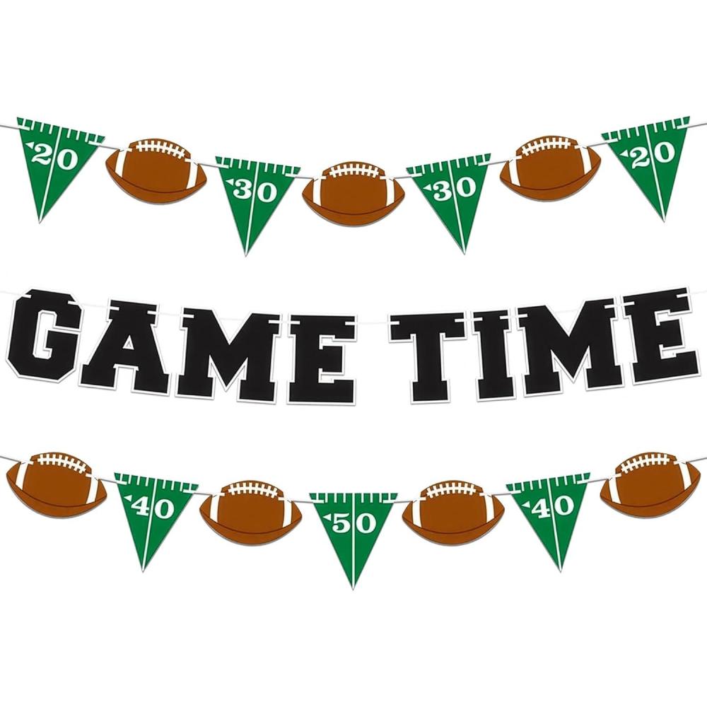 imageArtCreativity Game Time Football Banner Decoration Set of 3 Customizable Football Theme Pennant Flags Banner for Sports Tailgate Party Supplies Sports Wall Party Supplies and Decor