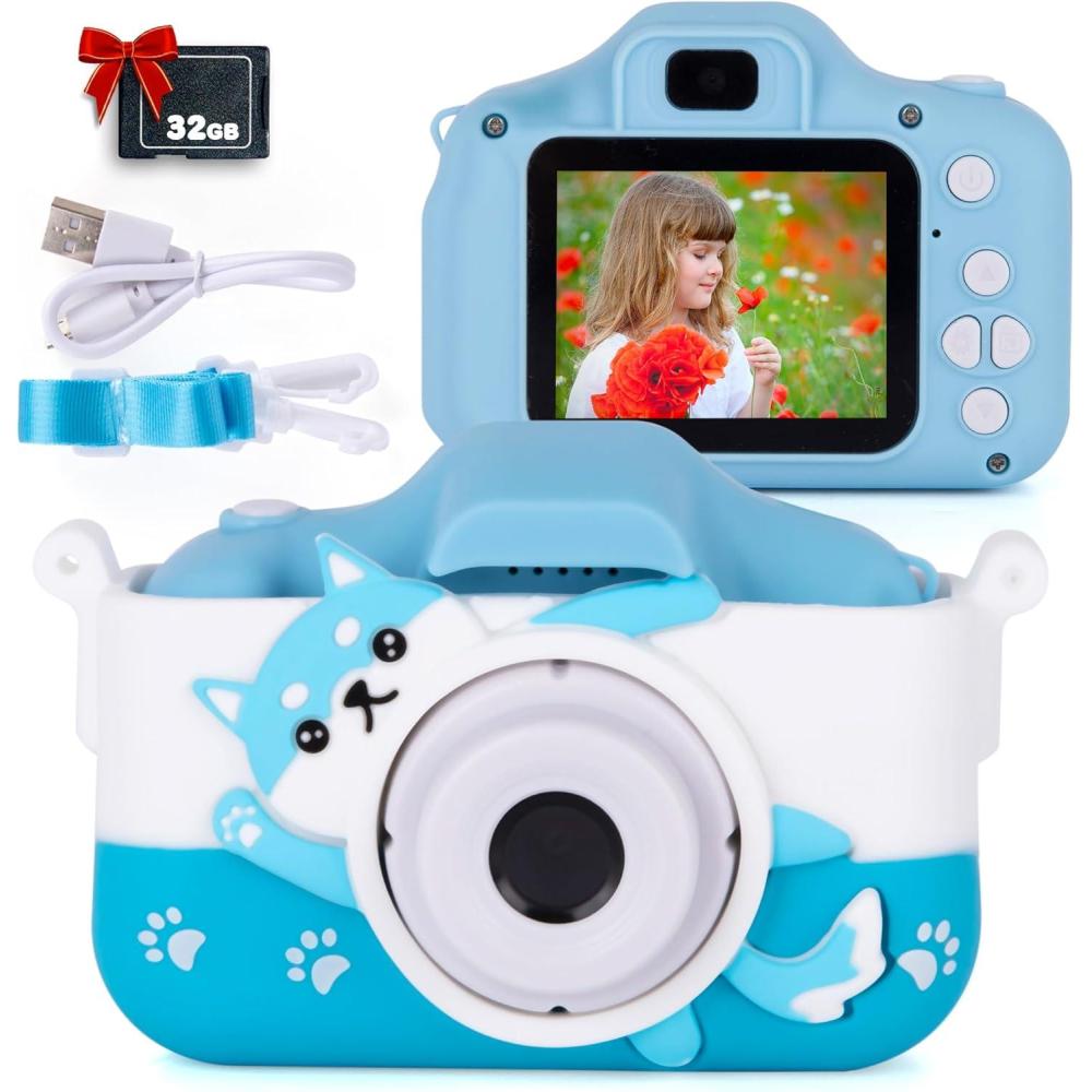 imageArtCreativity Kids Digital Cat Camera for Girls and Boys Cute Toddler Camera with 32GB SD Card Silicone Cat Case Neck Strap ampamp USB Cable High Resolution Digital Camera for Kids 1 2 3 4 5 6