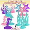 24 PCS Mermaid Centerpieces for Tables – Felt Mermaid Table Decorations – Centerpieces for Under the Sea, Mermaid, and Ocean Themed Party Decor – Starfish, Coral, Seahorse, and Seagrass Designs