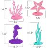 24 PCS Mermaid Centerpieces for Tables – Felt Mermaid Table Decorations – Centerpieces for Under the Sea, Mermaid, and Ocean Themed Party Decor – Starfish, Coral, Seahorse, and Seagrass Designs