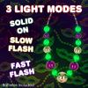 ArtCreativity Large Light Up Mardi Gras Necklace – Mardi Gras Beads in Purple, Green, and Gold – 3 Flashing Modes with Batteries Included – Light Up Mardi Gras Accessories for Costume
