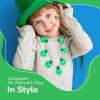ArtCreativity St Patricks Day Light Up Shamrock Necklaces – Set of 3 – St Patricks Day Accessories – Green Day Throw Necklace for Mardi Gras Decorations, Irish Costume Party Dress – Green Party Favors