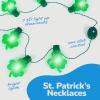 ArtCreativity St Patricks Day Light Up Shamrock Necklaces – Set of 3 – St Patricks Day Accessories – Green Day Throw Necklace for Mardi Gras Decorations, Irish Costume Party Dress – Green Party Favors