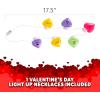 ArtCreativity Valentines Light Up Necklace – Jumbo Heart Necklace with Cute Sayings – Lights Up in Multiple Colors – Heart Shaped LED Necklace for Girls and Boys – Valentines Gifts for Kids