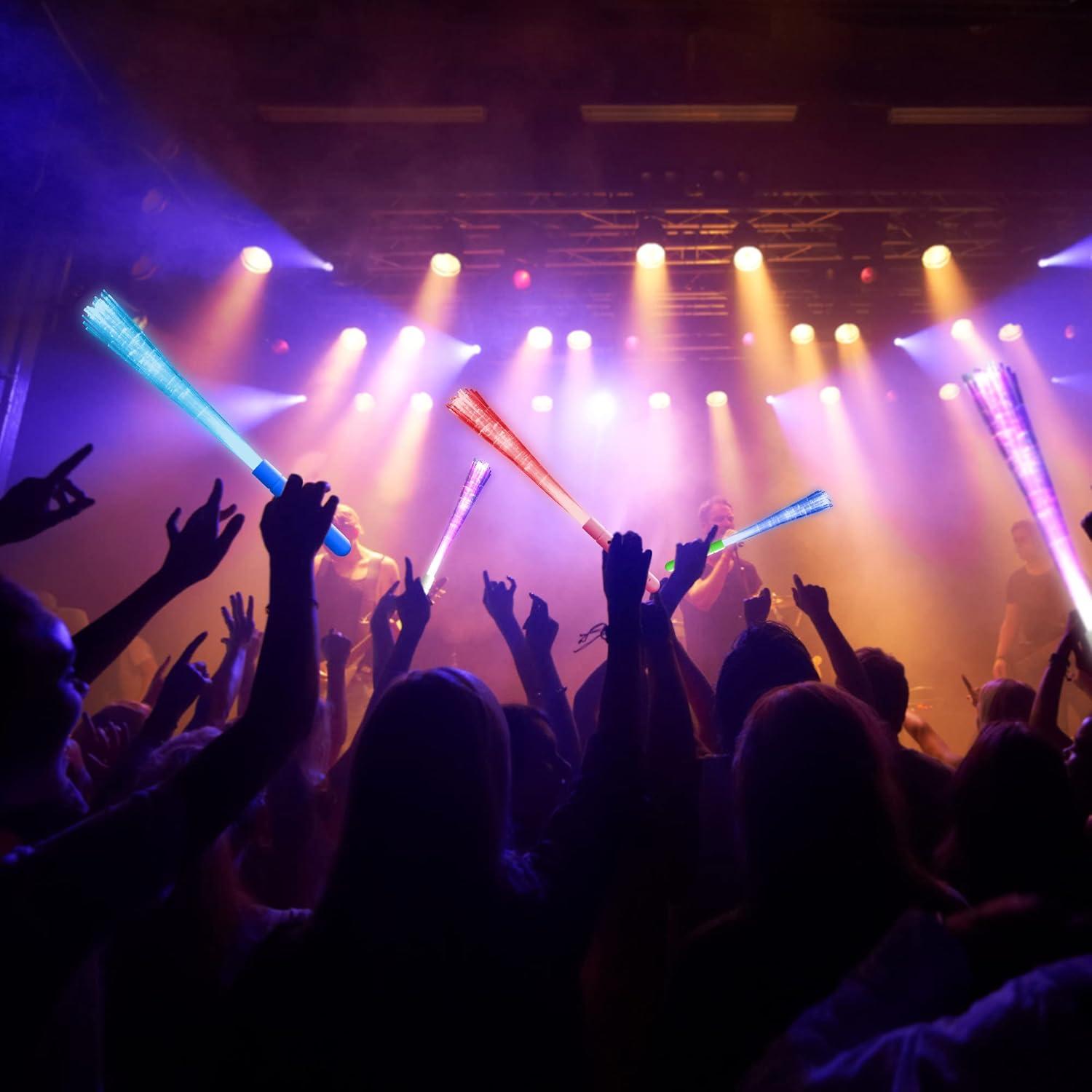 imageArtCreativity Fiber Optic Light Up Wand Set of 4 Flashing LED Toy Wands for Kids with Batteries Included Fun LightUp Birthday Party Favors Goodie Bag Fillers for Boys and Girls