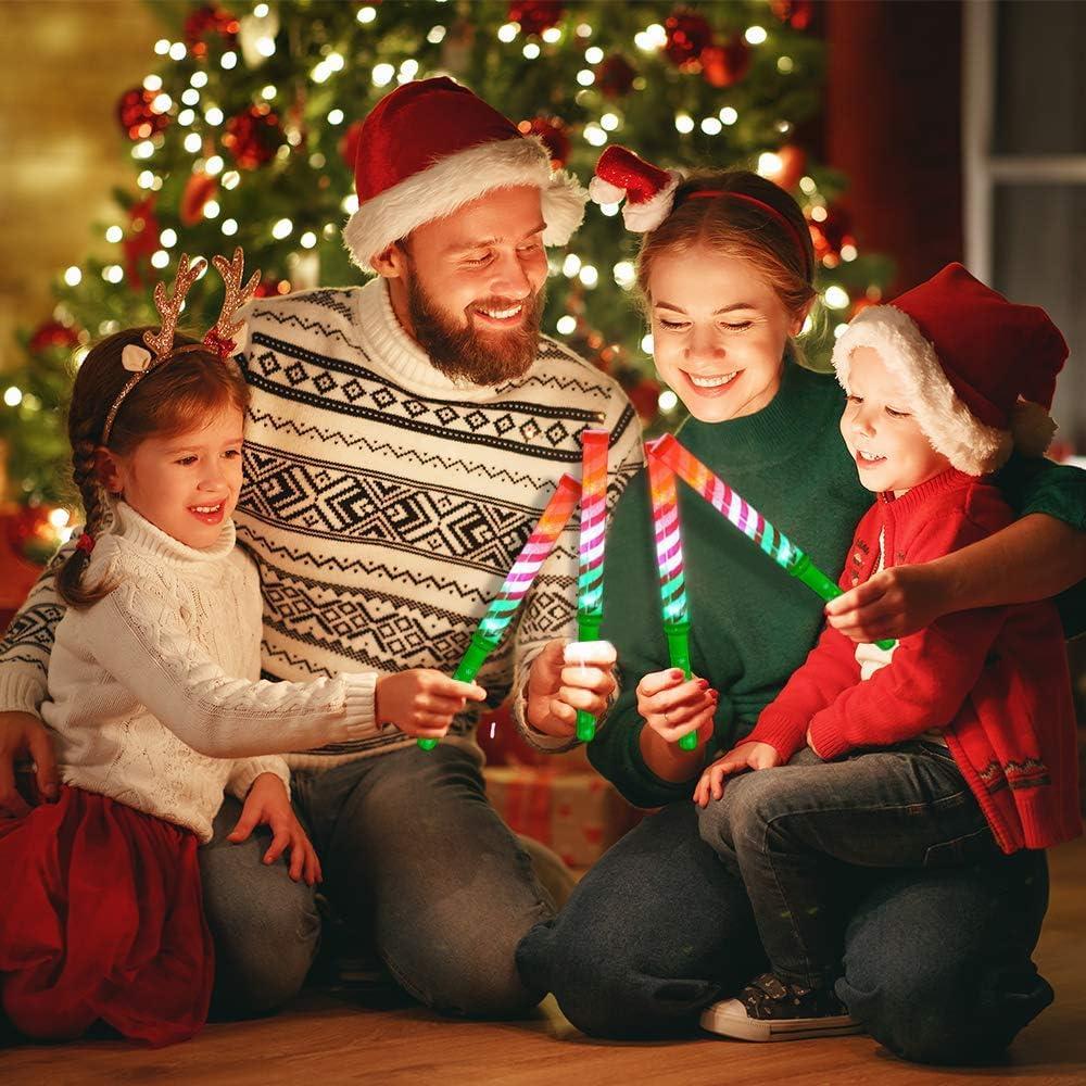 imageArtCreativity Light Up Candy Cane Wands Set of 2 LED Christmas Light Up Wands for Kids Fun Candy Cane Glow Sticks with Batteries Festive or Stocking Stuffer for Boys and Girls