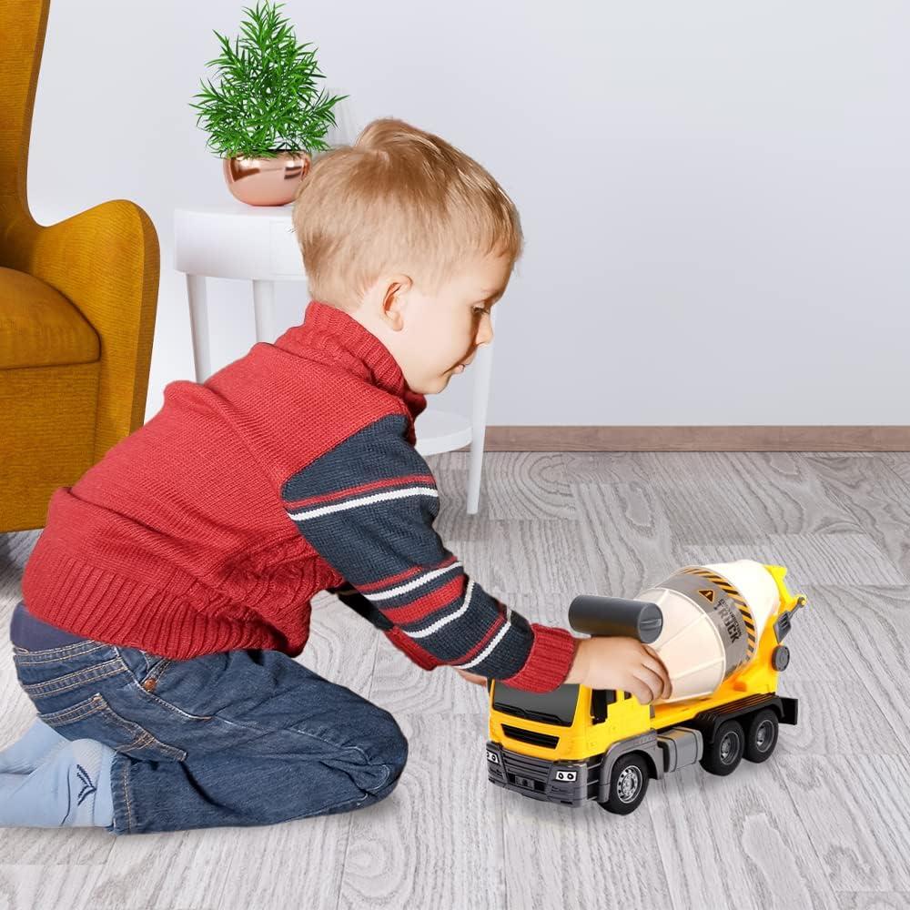 imageArtCreativity Light Up Cement Truck Cement Mixer Toy Truck with Lights Sounds and Rotating Barrel Push and Go Kids Construction Toys Construction Vehicle Toys for Boys and Girls Ages 3 and UpCement Truck