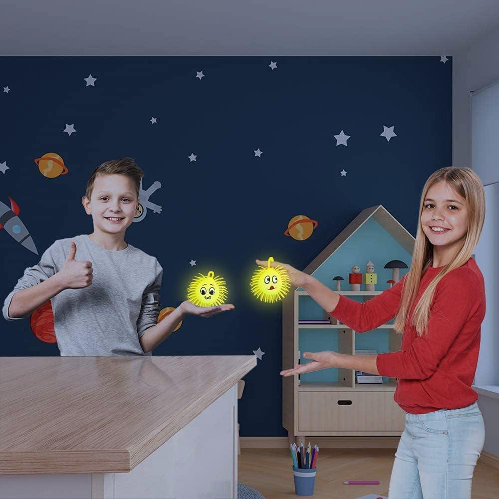 imageArtCreativity Light Up Emoticon Spiky Puffer Balls Pack of 12 Soft Squeeze Stress Relief Fidget Toys for Kids and Adults Calming Squeezy Sensory Balls for Autistic Children Birthday Party Favors