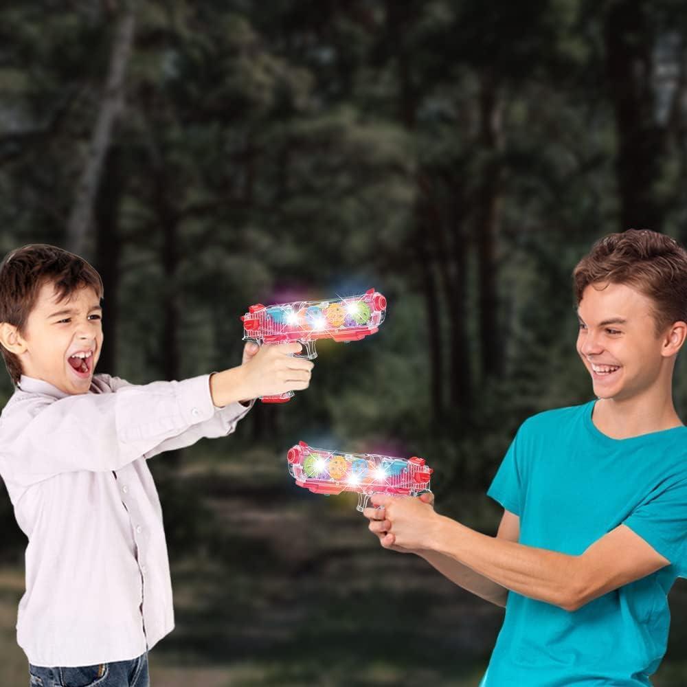 imageArtCreativity Light Up Gear Toy Gun for Kids Toy Guns for Boys with Moving Gears LED Effects and Music Batteries Included Interactive LED Toy Guns Great Gift Idea Light Up Toys for KidsRed