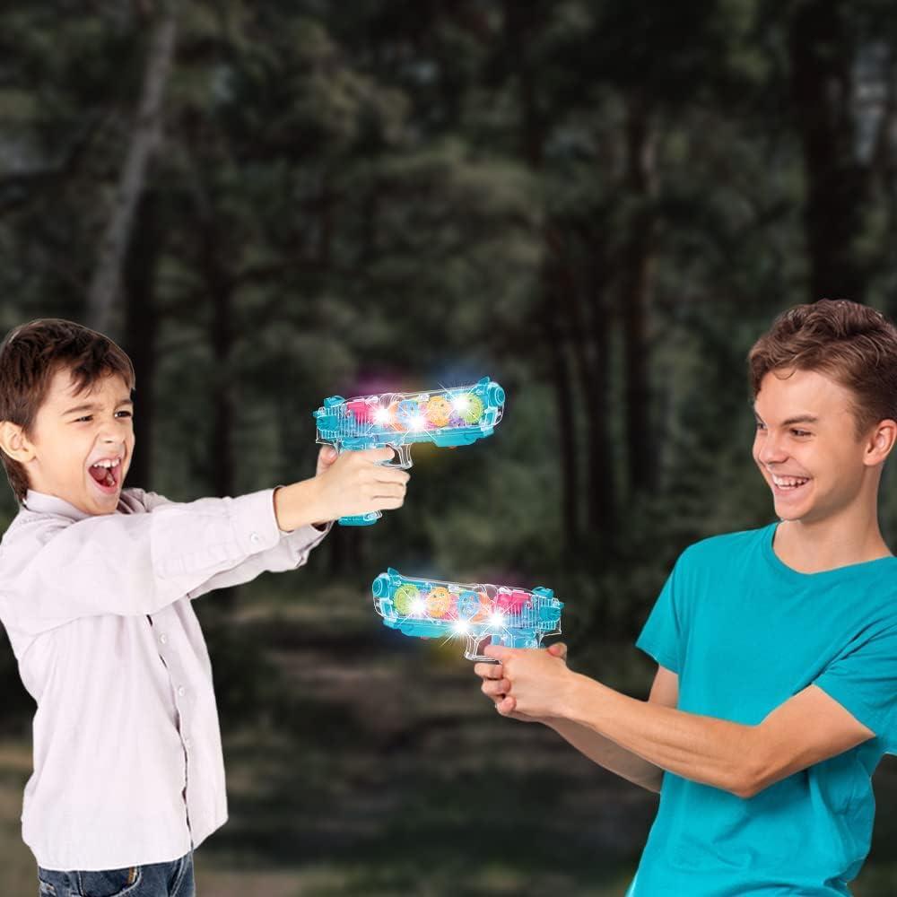 imageArtCreativity Light Up Gear Toy Gun for Kids Toy Guns for Boys with Moving Gears LED Effects and Music Batteries Included Interactive LED Toy Guns Great Gift Idea Light Up Toys for KidsBlue