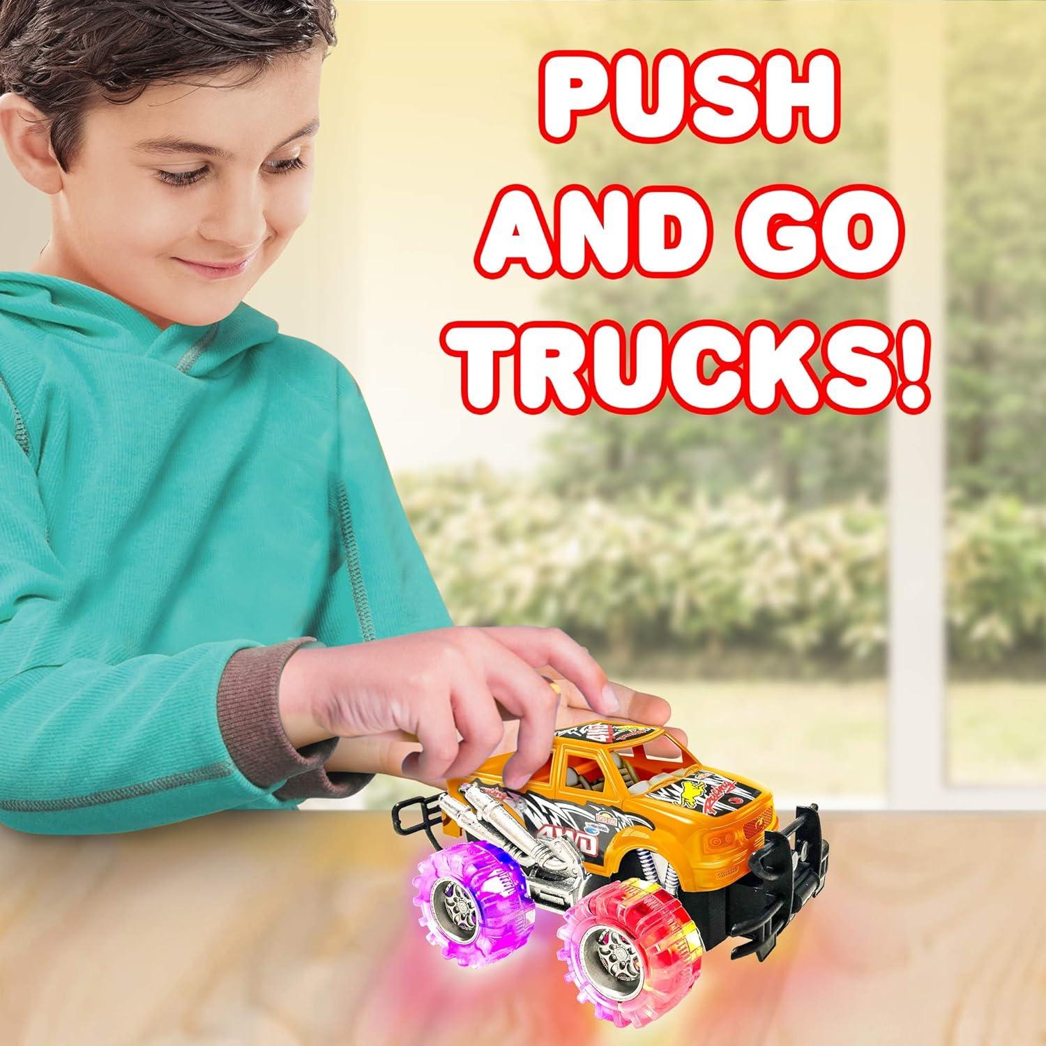 imageArtCreativity Light Up Monster Trucks 6 Inch Toy Cars for 2 Year Old Boys Push n Go Car Toys for Boys 35 Years Old Light Up Toys for Kids Best Gift for Kids Age 36 Years Old ampamp Up