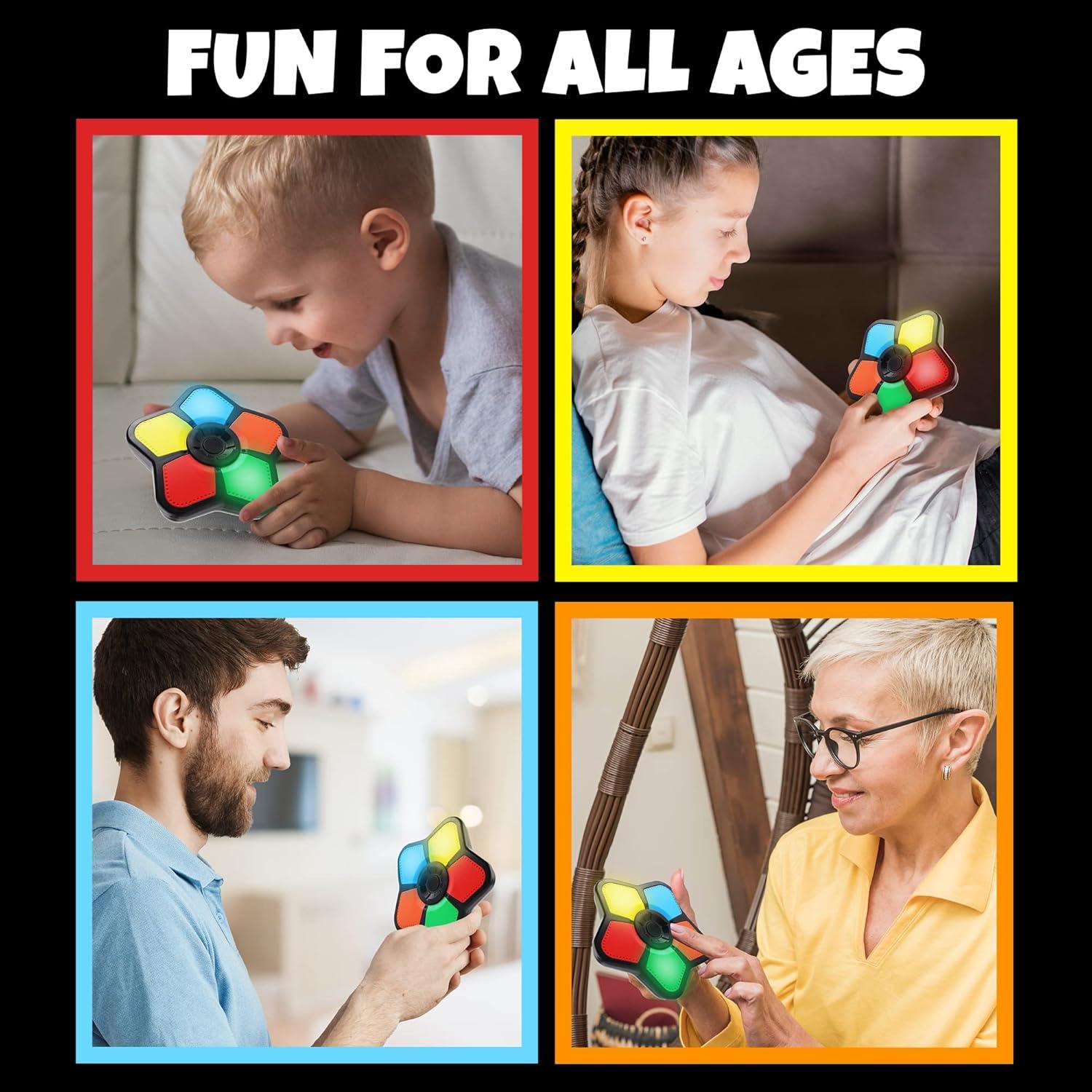 imageArtCreativity Light Up Monster Trucks for Boys and Girls 4Pack Toy Truck Set Electronic Memory Game with Lights and Sounds Handheld Memory Game for Kids MindSharpening Brain Games for Kids