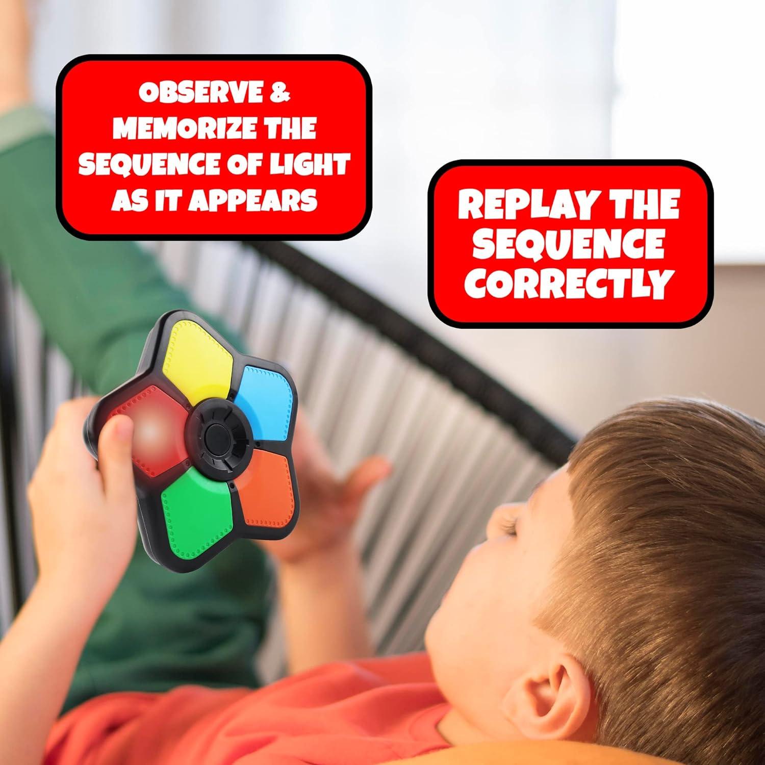 imageArtCreativity Light Up Monster Trucks for Boys and Girls Toy Truck Set of 2 Electronic Memory Game with Lights and Sounds Handheld Memory Game for Kids MindSharpening Brain Games for Kids