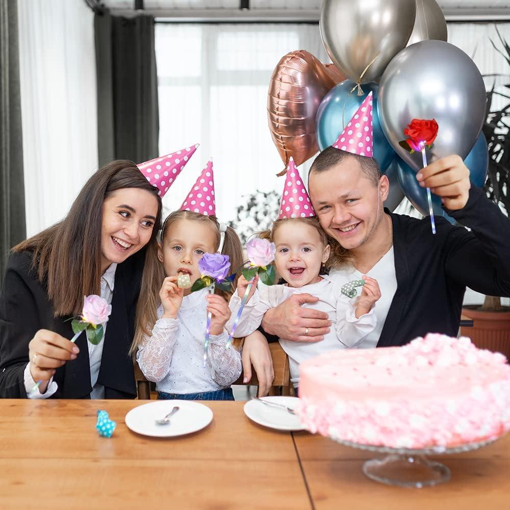 imageArtCreativity Light Up Rose Wands for Kids Set of 12 LED Wands 14Inch Light Up Flower Design Perfect Party Favors and Rose Party Decorations Fun Light Up Wands for Kids and Adults