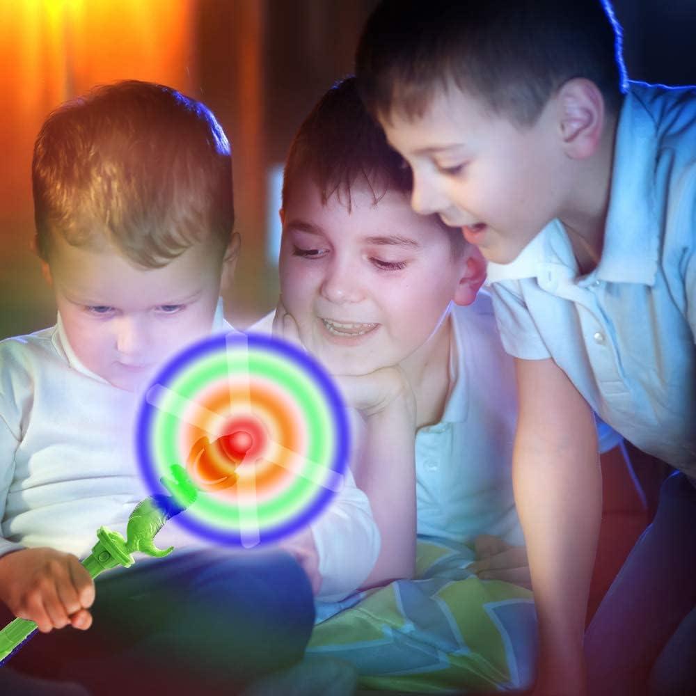imageArtCreativity Light Up Spinning Dinosaur Toy Wand for Kids LED Spin Toy Wand for Boys and Girls Light ampamp Sound Batteries Included Fun Gift Idea for Boys and Girls Dinosaur Birthday Party Favor