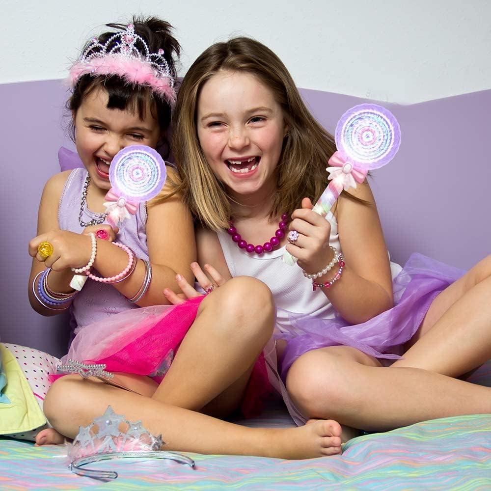 imageArtCreativity Light Up Spinning Lollipop Fairy Wand 12 Inch LED Princess Light Wand for Kids with Batteries Included Great Gift Idea for Boys and Girls Fun Pretend Play Prop Carnival PrizeMedium Pack of 2