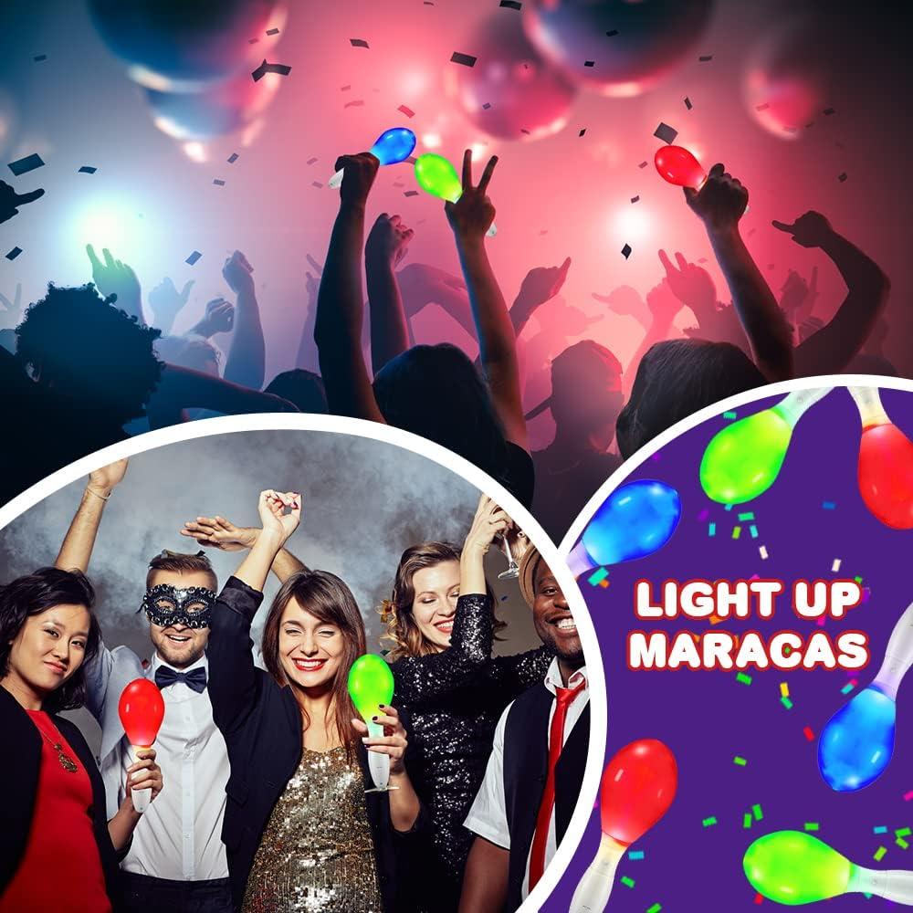imageArtCreativity LightUp Color Changing Maracas Pack of 3 Flashing LED Music Hand Shakers Fun Noise Makers and Toy Musical Instruments Birthday Party Favors Goodie Bag Fillers for Kids
