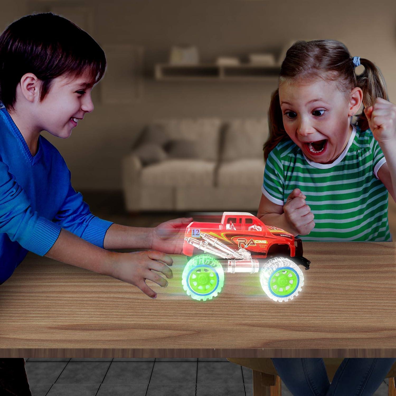 imageArtCreativity LightUp Red Monster Truck with Sounds 9 Inch Monster Truck with Flashing Wheels and Friction Motor Push n Go Toy Car Best Birthday Gift for Boys and Girls Ages 3