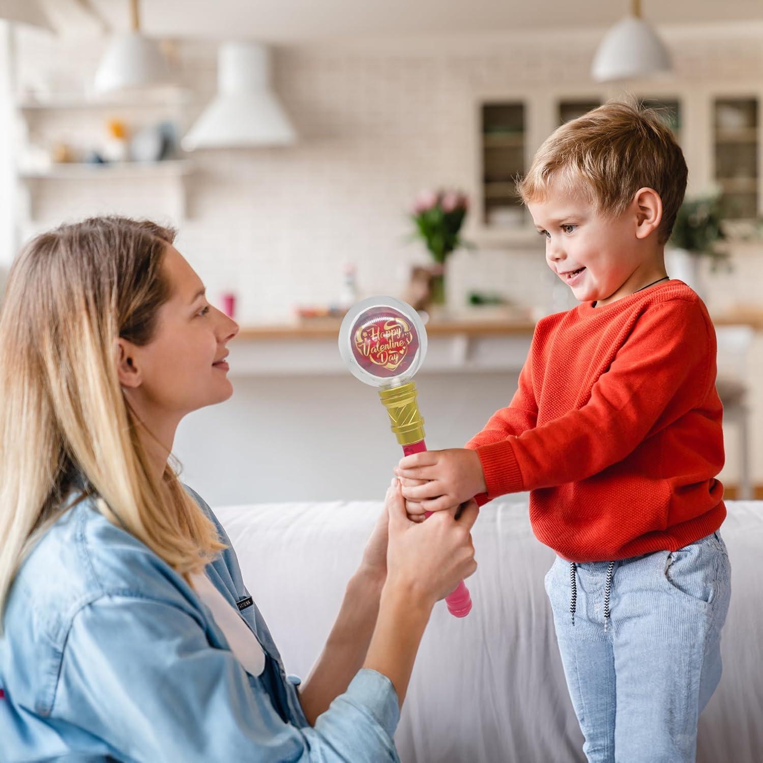 imageArtCreativity Valentines Day Spinning Light Up Wand 13Inch LED Wand with Patterns and Spinner Fun Light Up Spinning Princess Wand for Kids Perfect Valentine Toys and Gifts for Valentines Day