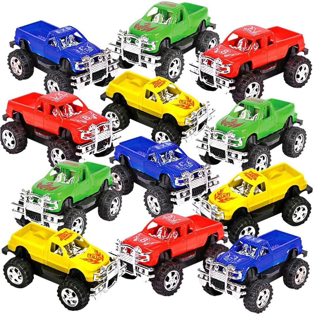 imageArtCreativity 12 Pieces Pull Back Mini Pickup Trucks for Kids Mini Monster Trucks in Assorted Colors Birthday Race Car Party Favors for Boys ampamp Girls Goodie Bag Fillers Fun Gift Idea Age 3