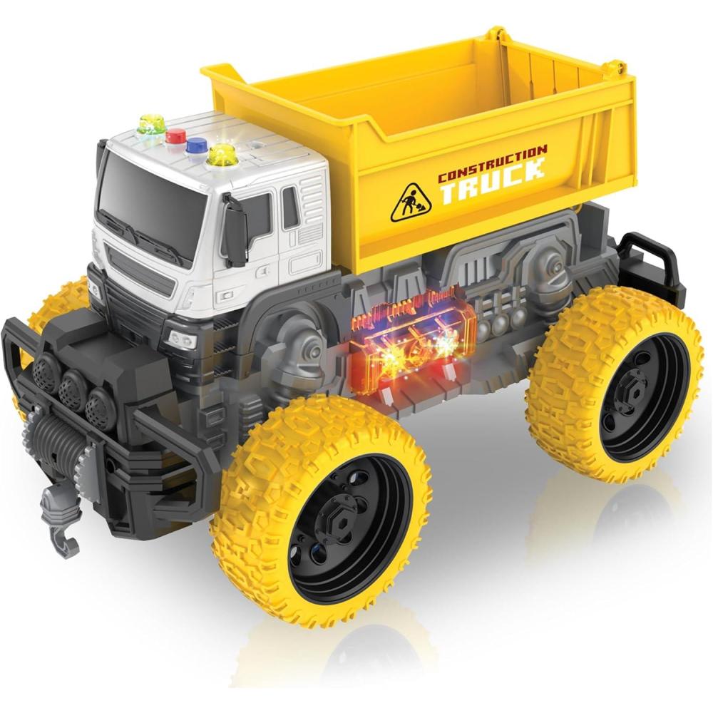 imageArtCreativity Large Dump Truck Toy for Kids Big Dump Truck Toy with Giant Yellow Wheels Features Sounds ampamp Lights Big Trucks for Boys 3 4 5 6 7 Large Construction Toys for Indoor and Outdoor Play