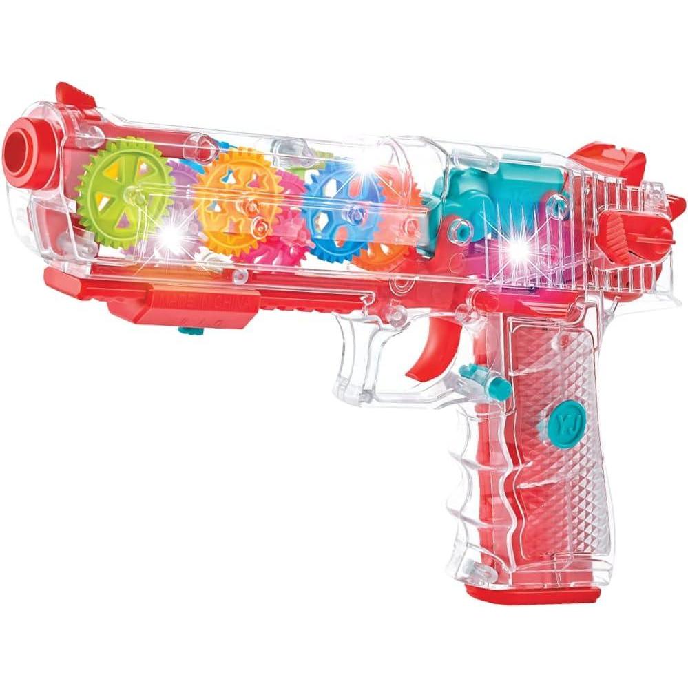 imageArtCreativity Light Up Gear Toy Gun for Kids Toy Guns for Boys with Moving Gears LED Effects and Music Batteries Included Interactive LED Toy Guns Great Gift Idea Light Up Toys for KidsRed
