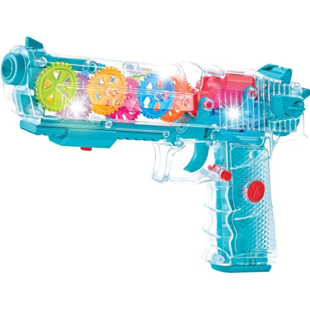imageArtCreativity Light Up Gear Toy Gun for Kids Toy Guns for Boys with Moving Gears LED Effects and Music Batteries Included Interactive LED Toy Guns Great Gift Idea Light Up Toys for KidsBlue