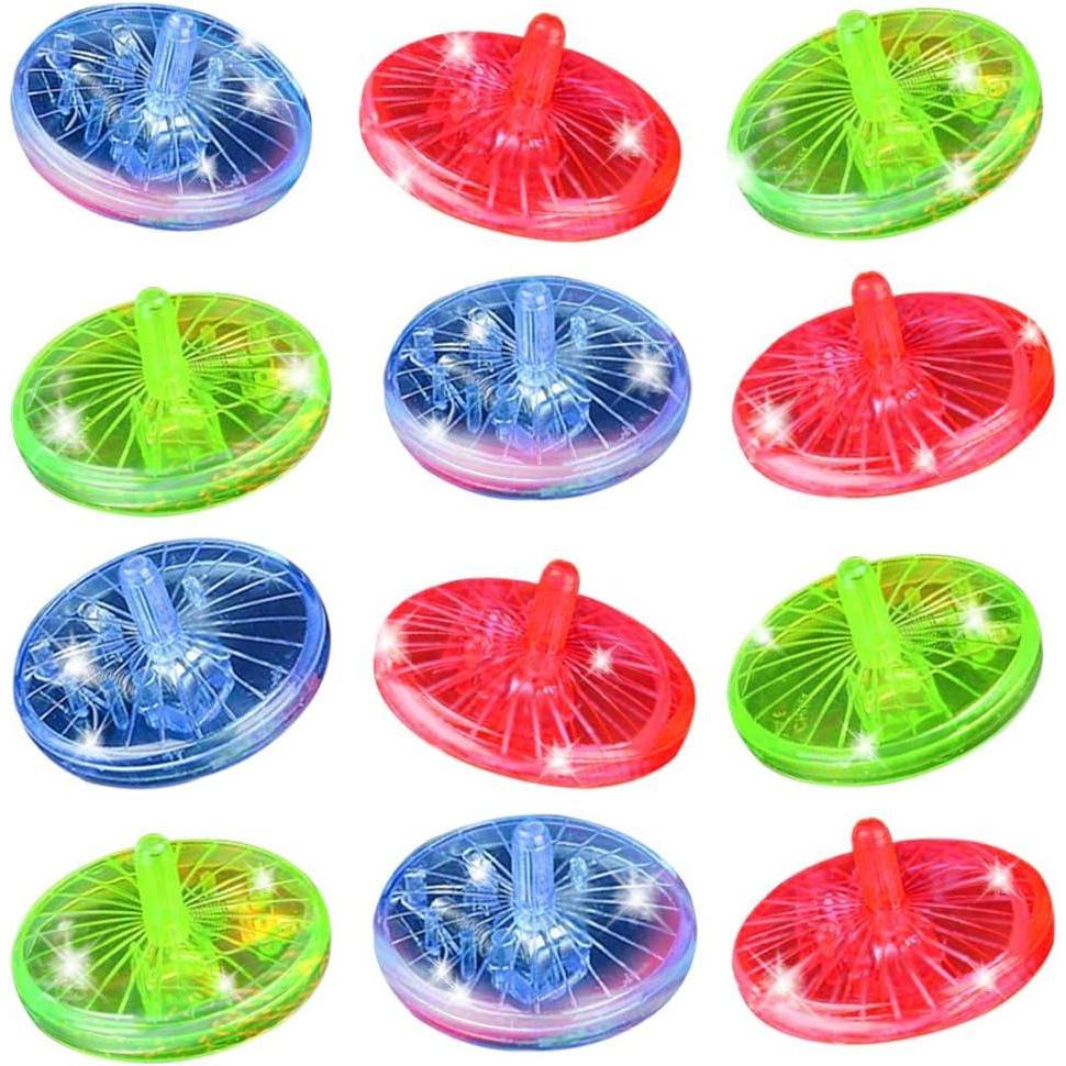 imageArtCreativity Light Up Spinning Top Toys Set of 12 Flashing Spin Toys with LED Effects Light Up Birthday Party Favors for Boys and Girls Goodie Bag Fillers for Kids