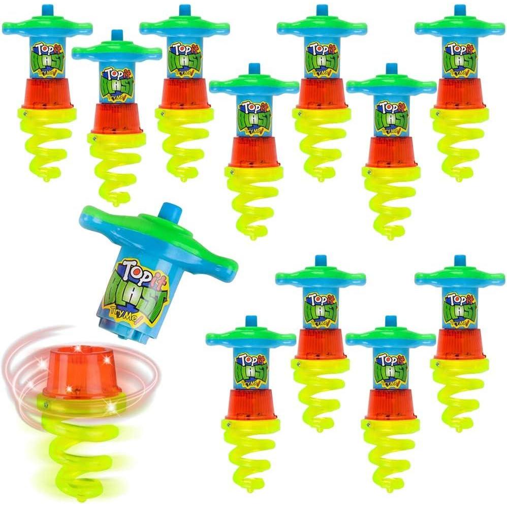 imageArtCreativity Light Up Spinning Tops for Kids Set of 12 Flashing LED Spinner Toys in Multiple Colors Fun Light Up Party Favors for Boys and Girls Goodie Bag Fillers and Kids Stocking Stuffers