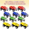 ArtCreativity 12 Pieces Pull Back Mini Pickup Trucks for Kids – Mini Monster Trucks in Assorted Colors, Birthday Race Car Party Favors for Boys & Girls, Goodie Bag Fillers, Fun Gift Idea, Age 3+