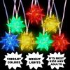 ArtCreativity Flashing Crystal Star Necklaces for Kids, Set of 12, Cute Toy Jewelry for Girls with Light-Up Pendant, Christmas Party Favors for Children, Goodie Bag Fillers in Assorted Colors