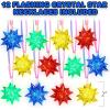 ArtCreativity Flashing Crystal Star Necklaces for Kids, Set of 12, Cute Toy Jewelry for Girls with Light-Up Pendant, Christmas Party Favors for Children, Goodie Bag Fillers in Assorted Colors