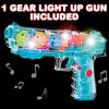 ArtCreativity Light Up Gear Toy Gun for Kids, Toy Guns for Boys with Moving Gears, LED Effects, and Music, Batteries Included, Interactive LED Toy Guns, Great Gift Idea Light Up Toys for Kids(Blue)