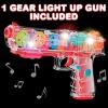 ArtCreativity Light Up Gear Toy Gun for Kids, Toy Guns for Boys with Moving Gears, LED Effects, and Music, Batteries Included, Interactive LED Toy Guns, Great Gift Idea Light Up Toys for Kids(Red)