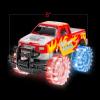 ArtCreativity Light Up Green Monster Truck, 1 Piece, 8 Inch Toy Monster Truck with Flashing LED Tires and Batteries, Push n Go Car Toys for Kids, Fun Gift for Boys and Girls Ages 3 and Up(Red)