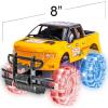 ArtCreativity Light Up Green Monster Truck, 1 Piece, 8 Inch Toy Monster Truck with Flashing LED Tires and Batteries, Push n Go Car Toys for Kids, Fun Gift for Boys and Girls Ages 3 and Up(Yellow)