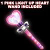 ArtCreativity Light Up Heart Wand for Kids – 13.5-Inch Magical Princess Wand with Spinning LEDs & Sound, Perfect Valentines Day Gift for Girls, Toy Wands for Kids, Pink Light Up Princess(Light Up Heart Wand)