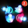 ArtCreativity Light Up LED Pacifier Toys – Set of 4 – Flashing Rave Binkies for EDM Party and Concert – 100% Non-Toxic – Batteries Included – Gag Joke Gift – Binky Party Favors for Kids and Adults